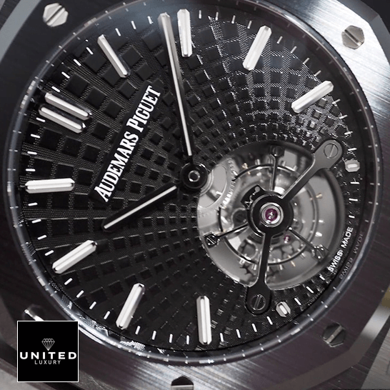 Audemars Piguet Royal Oak Tourbillon 26522CE.OO.1225CE.01 6 Audemars Piguet Tourbillion Black Dial Steel Case close analog view