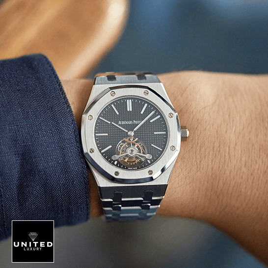 Royal Oak Tourbillon Black 5 Audemars Piguet 26512ST.OO_.1220ST.01 Tourbillion on the man wrist