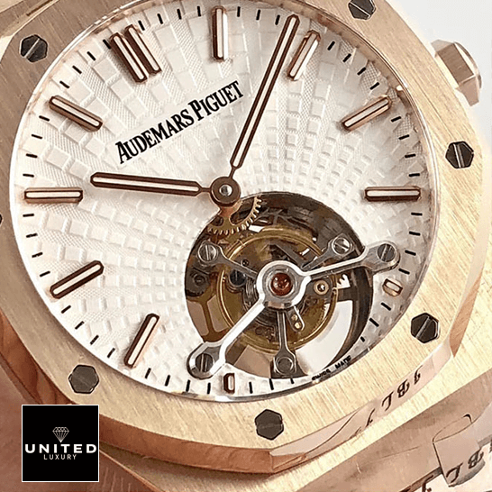 Audemars Piguet Torubillion White Dial  close analog view