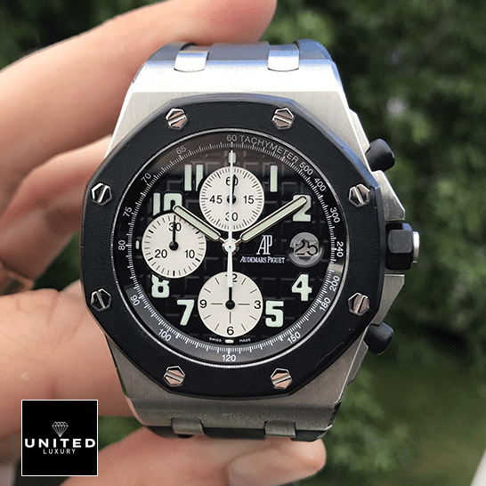 Audemars Piguet Royal Oak Black Dial  on the fingers