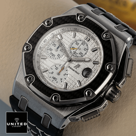 Ap Royal Oak 26030IO.OO_.D001IN.01 White Dial  on the cream stand