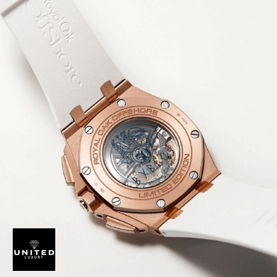 Audemars Piguet Gold Case White Rubber Bracelet  upside view