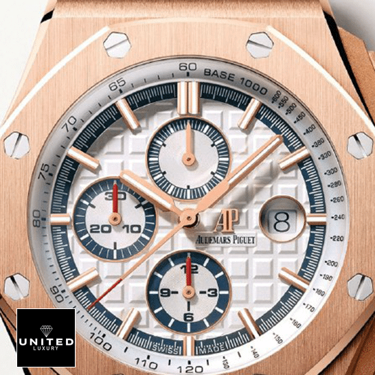 Audemars Piguet Ryal Oask White Dial Gold Bezel  front view