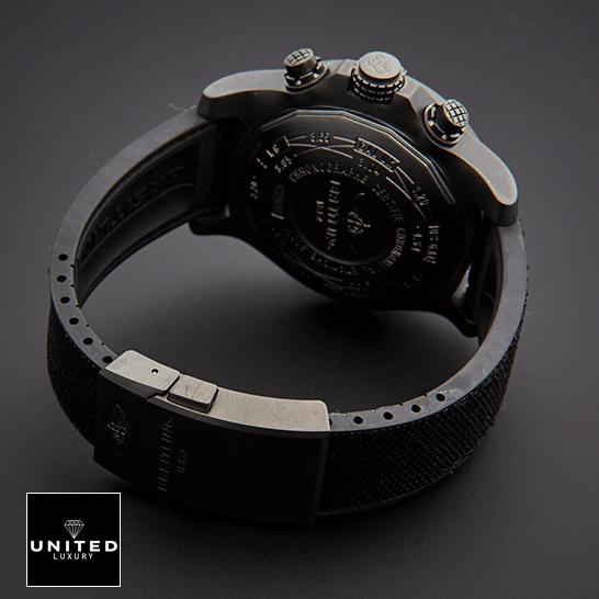 Breitling M133711ABF30 Super Avenger Black Buckle Bracelet  grey backgorund