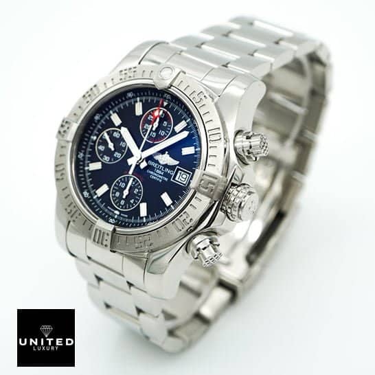 Breitling Super Avanger A11370  Stainless Steel and Crown Pusher