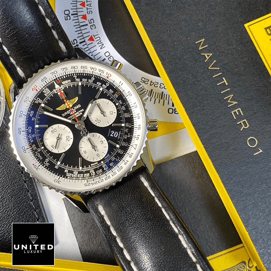 Breitling Navitimer Black Dial & Leather Bracelet 