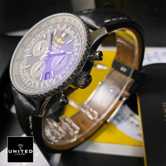 Breitling Navitimer Black Dial  steel side view
