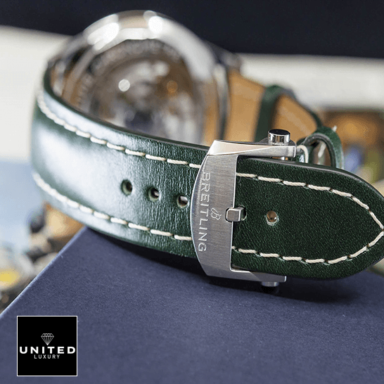 Breitling Premier Green AB0118A11L1X1 Green Leather  upside view