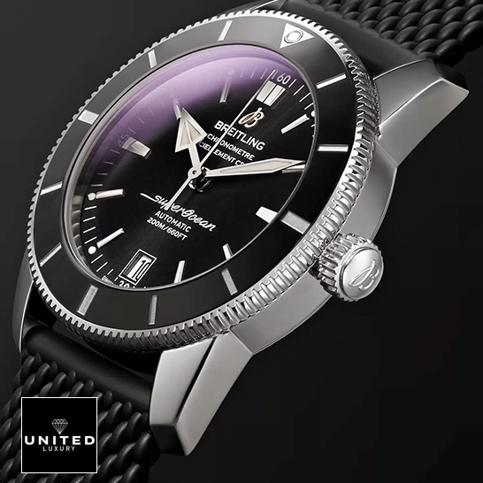 Superocean Heritage B20 Automatic 42 3 Breitling Superocean Heritage Automatic Black Dial Steel Case side view