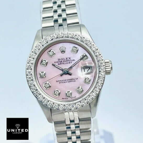Rolex Datejust Diamond Bezel Jubilee  front view