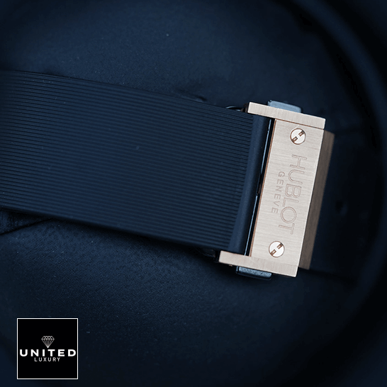 Hublot Geneve BigBang 8 Hublot Big Bang Blue Rubber Bracelet Steel Case blue background