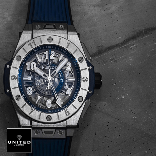 Hublot Big Bang Unico GMT 3 Blue  grey background