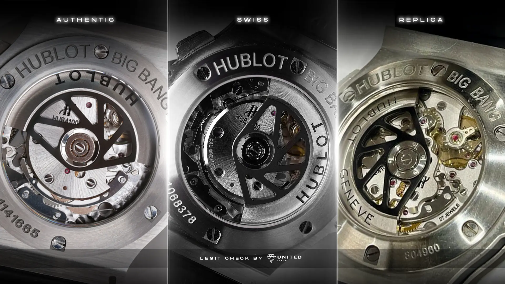 hublot  vs original vs swiss case back and mechanism