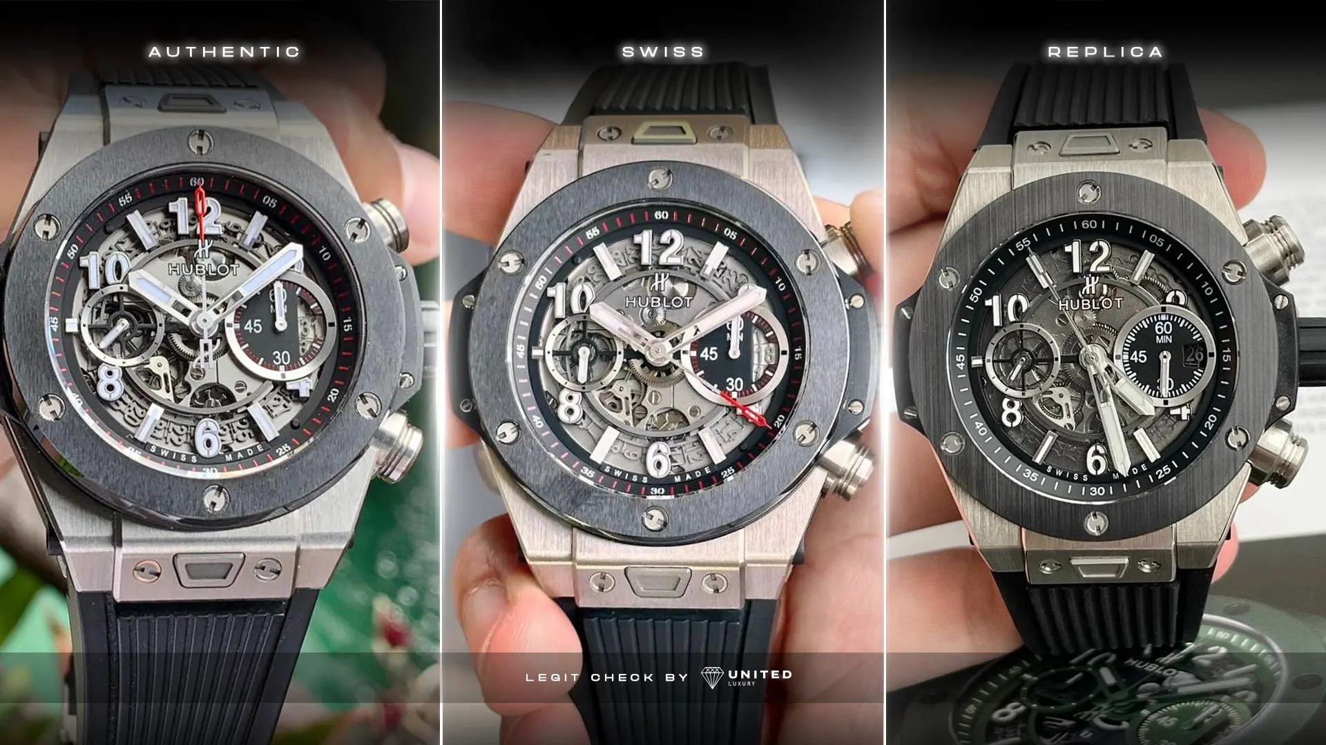 hublot vs original vs swiss screws push button