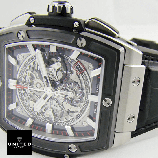 Hublot Big Bang 45 Titanium Black Leather Bracelet  white background