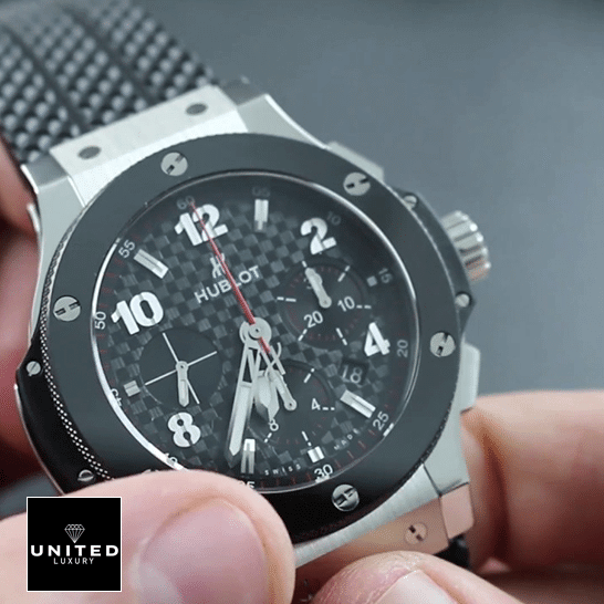 Hublot Big Bang Steel Dial Bracelet Black  red second hand