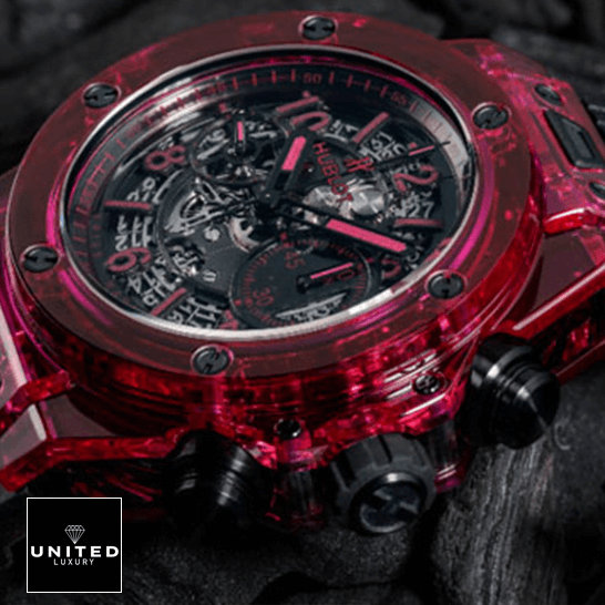 Hublot 411.JR_.4901.RT Big Bang Unico Red Sapphierre  crown / push button
