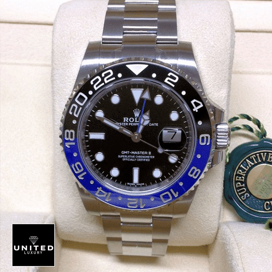 Rolex GMT-Master II Black Dial Batman Bezel 116710BLNR Oyster  in the Rolex box