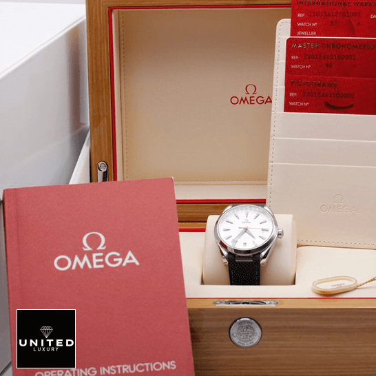 Omea 220.12.41.21.02.002 White Dial Black Leather Bracelet  in the box