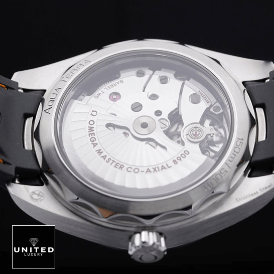 Omega Aqua Terra 220.12.41.21.02.002  upside view black background