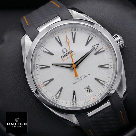 Omega Aqua Terra 220.12.41.21.02.002 White Dial  orange second hand