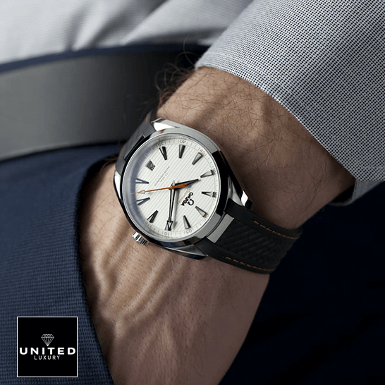 Omega Seamaster White Dial  on the man wrist