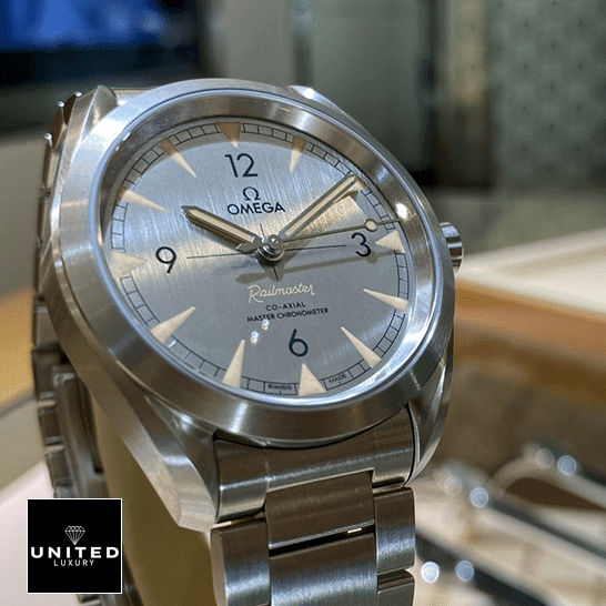 Omega Railmaster 220.10.40.20.06.001 Steel Dial  front view