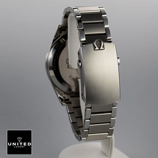 Omega 220.10.38.20.01.002 Stainless Steel Bracelet  closed clasp gray background