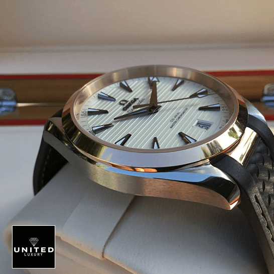 Omega Seamaster Rubber Black Bracelet White Dial  in the box