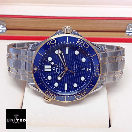 Omega Seamaster Blue Dial Diver 300m Steel Bracelet  in the box
