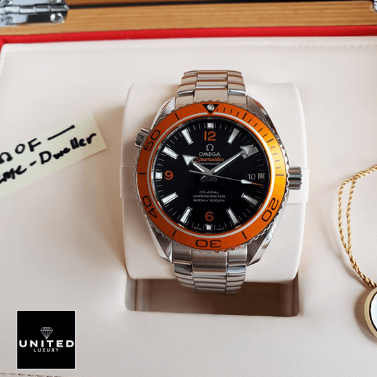 Omega Seamaster Orange Bezel Steel  in the box