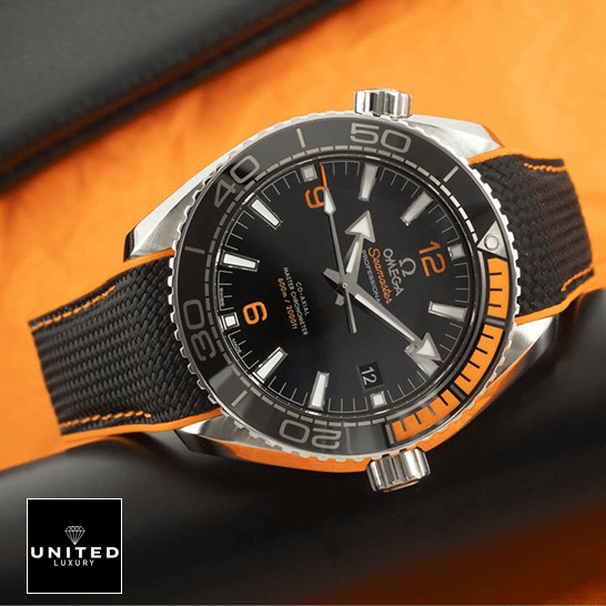 Omega Seamaster Planet Ocean 215.32.44.21.01.001  orange background