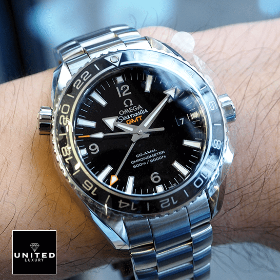 Omega Seamaster Gmt Black Dial Stainless Steel  on the wrist