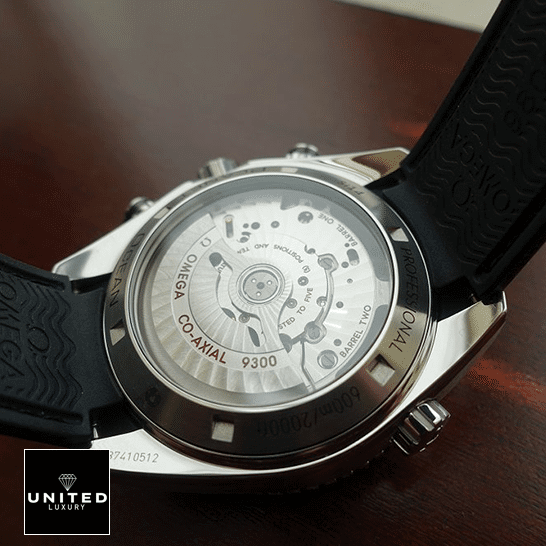 Omega Stainless Steel Case Black Rubber Bracelet  mechanism view