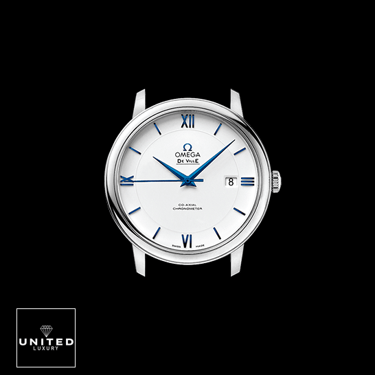 Omega De Ville Prestige White Dial  black background