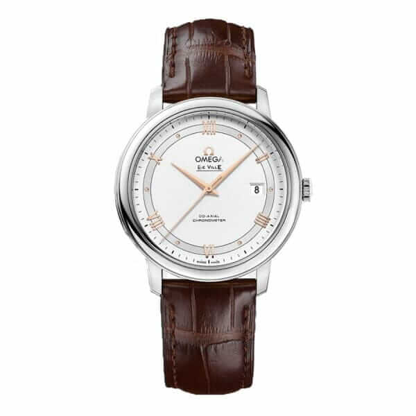 omega-de-ville-prestige-white-dial-brown-leather-watch