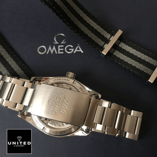 Omega Seamaster Spectre 9 Omega Seamaster 30 Spectre Stainless Steel 233.32.41.21 blue background