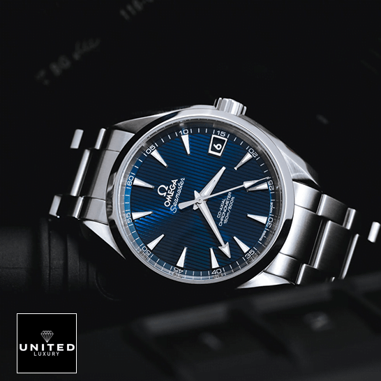 Omega Seamaster Blue Dial 231.10.39.21.03.002 Steel  black background