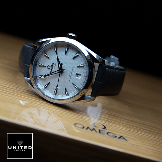 Omega Seamaster Aqua Terra White Dial  on the omega box