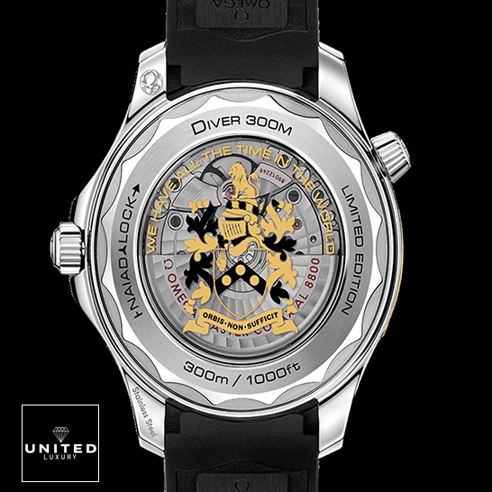 Omega Seamaster Diver 300m Stainless Steel  upside view black background