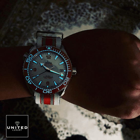 Omega Seamaster Orange 215.32.44.21.04.001 White Dial  phosphor dial