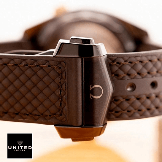 Omega Seamaster Leather Brown Bracelet  stainless steel closed clasp