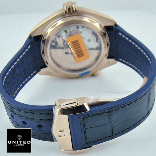 Omega Seamaster Planet Ocean Steel Leather Blue Bracelet  upside view