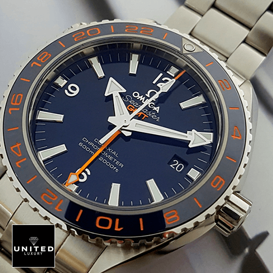 Omega Seamaster GMT Blue Dial  steel crown / push button