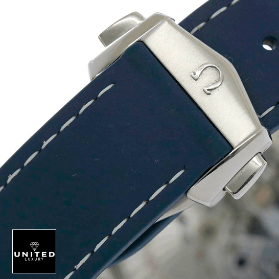 Omega Blue Rubber Bracelet Stainless Steel Clasp 
