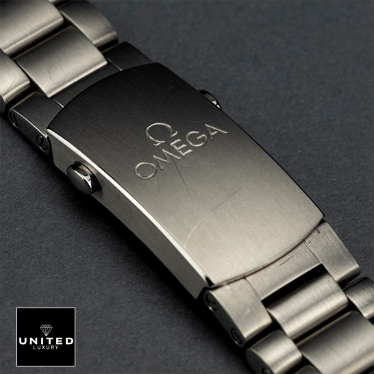 Omega 232_90_42_21_03_001 Stainless Steel Clasp  closed clasp grey background