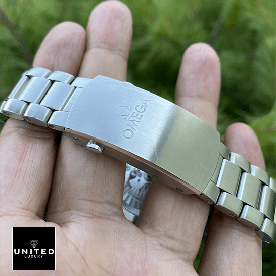 Omega Oyster Stainless Steel  closed clasp on the hand