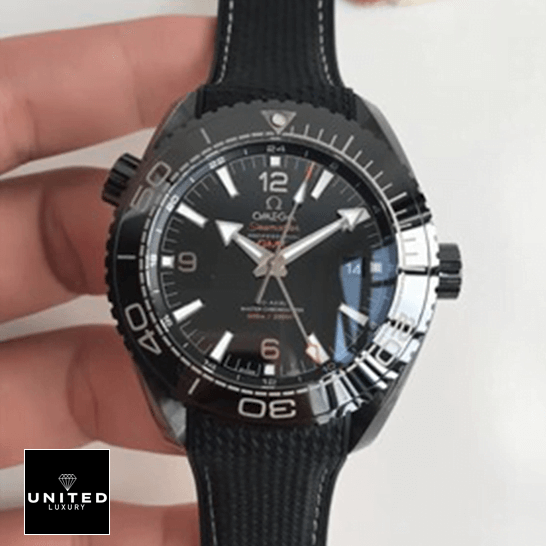 Omega Seamaster 215.92.46.22.01 Black Dial Rubber Bracelet  on the hand