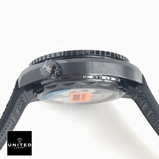 Omega Seamaster Planet Ocean Steel Black Case  crown white background