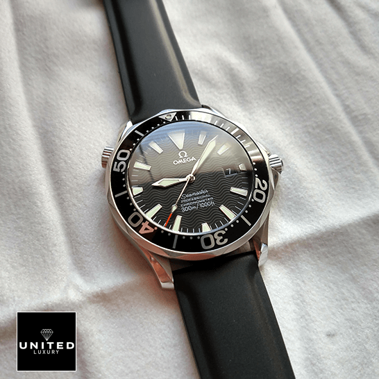Omega Seamaster Professional Black Dial Black Bracelet  white background